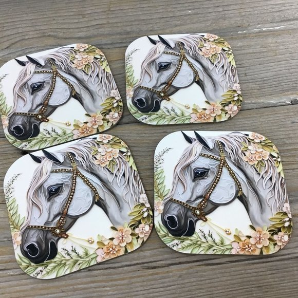 Horse Drink Coasters Set of 4 - Picture 1 of 6